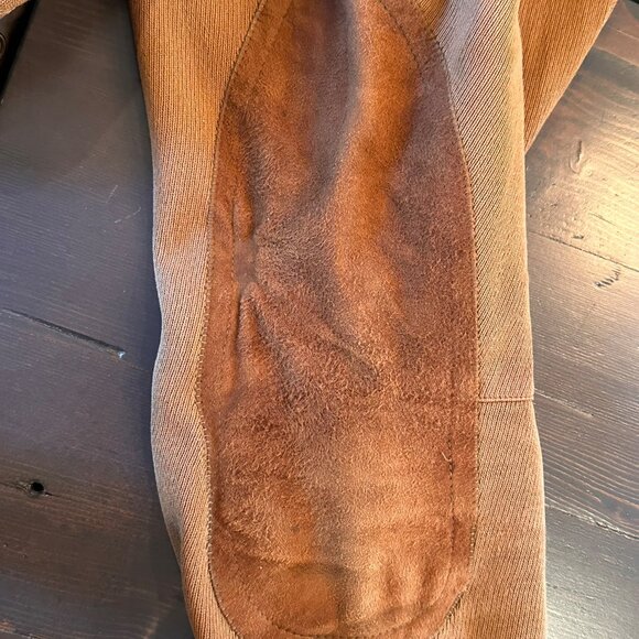 🐎 Vintage Equestrian Jodhpurs – Brown / Whiskey Twill w/ Suede Knee Patches - Picture 7 of 10